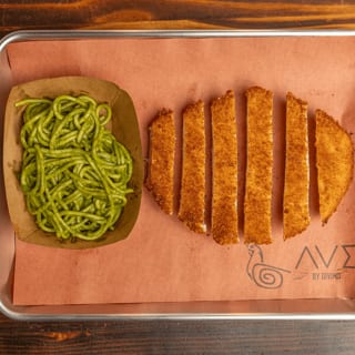 Pesto spaghetti with chicken