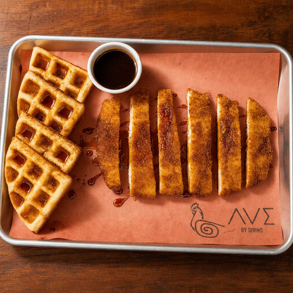 Chicken and waffle.