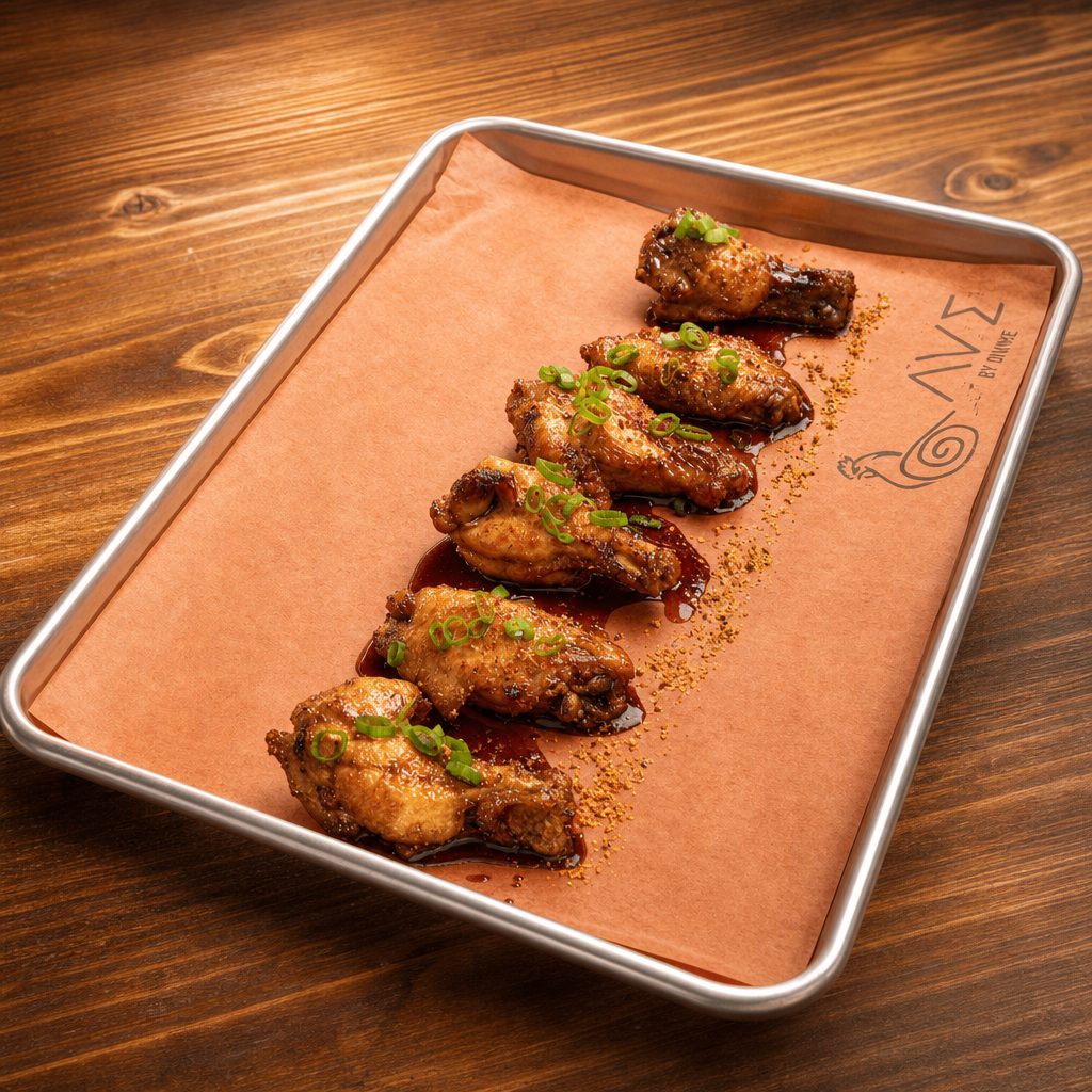 Korean chicken wings our style - miel con ají limo (6 pieces).